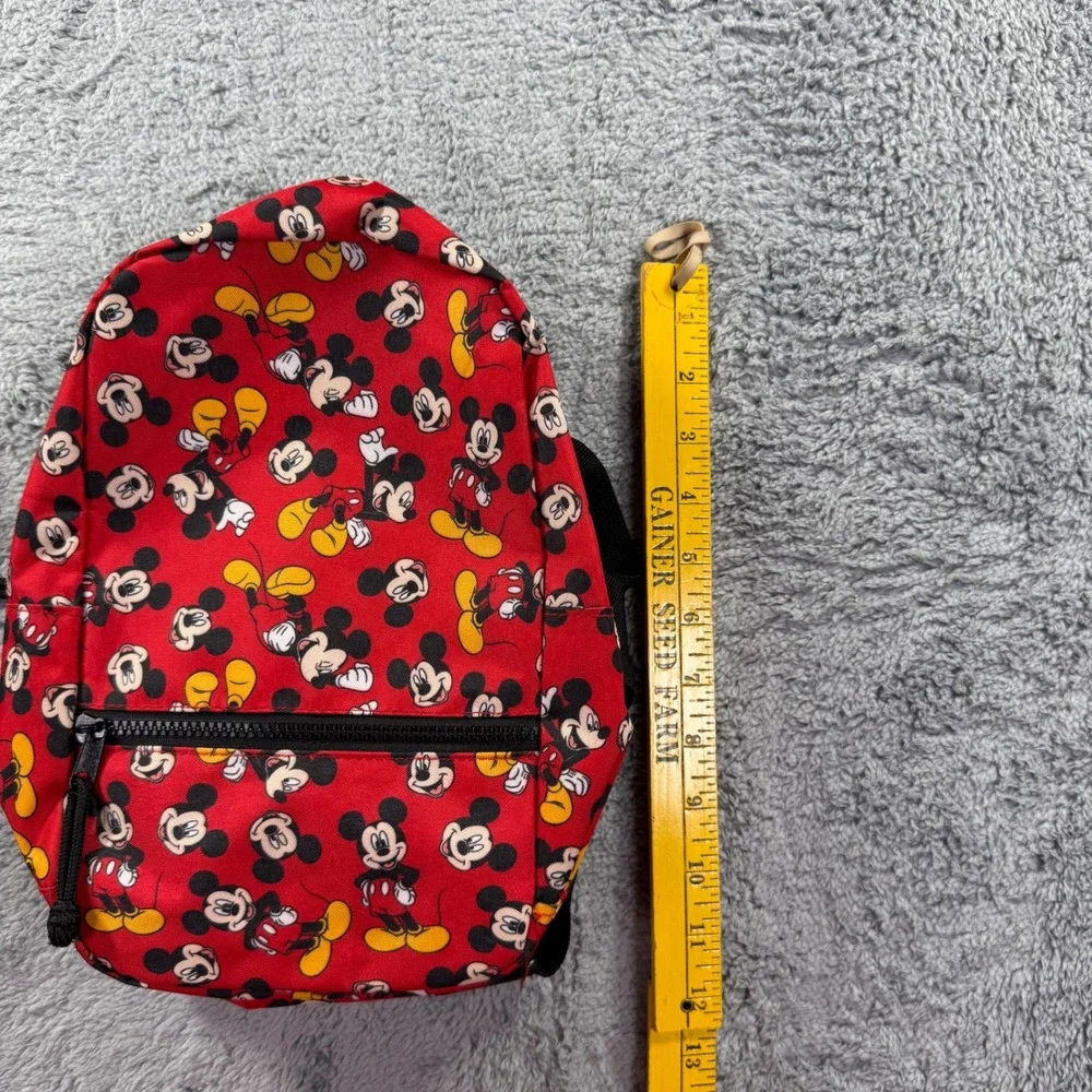 Disney Mickey Mouse Mini Backpack Red All Over Print Canvas School Travel Bag